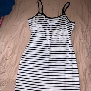 Striped fitted/stretchy mini dress